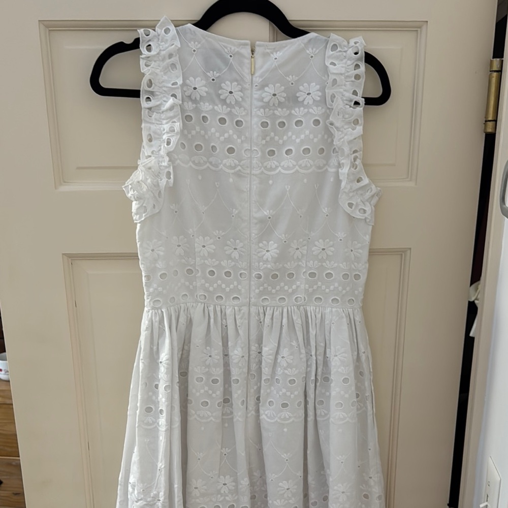 Kate Spade White Eyelet Dress with Ruffled Sleeves